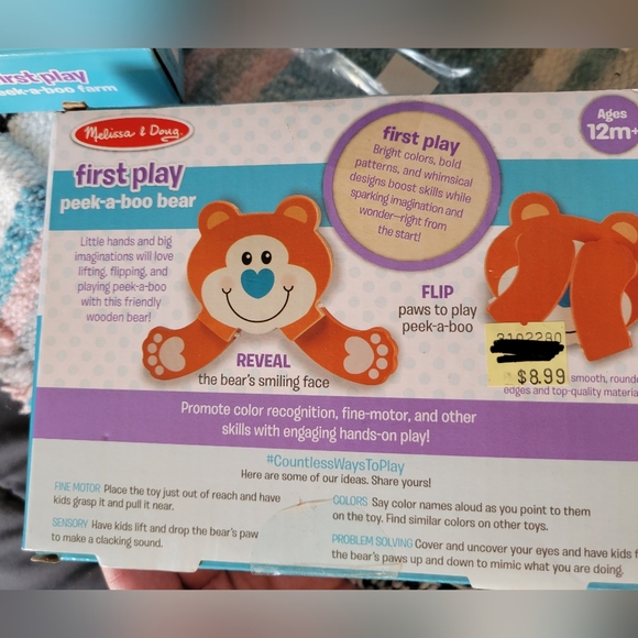 🛒🛍️💥NWT Melissa and Doug first play peek a boo bear for babies - Picture 2 of 3